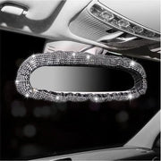 Decorazione interno auto per donna - copertura retrovisore con diamanti strass - bianca.