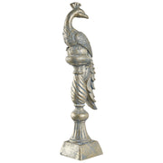 Statuetta decorativa da giardino elemento d'arredo in MgO pavone per interni ed esterni tema pasquale decorazione artigianale dorata