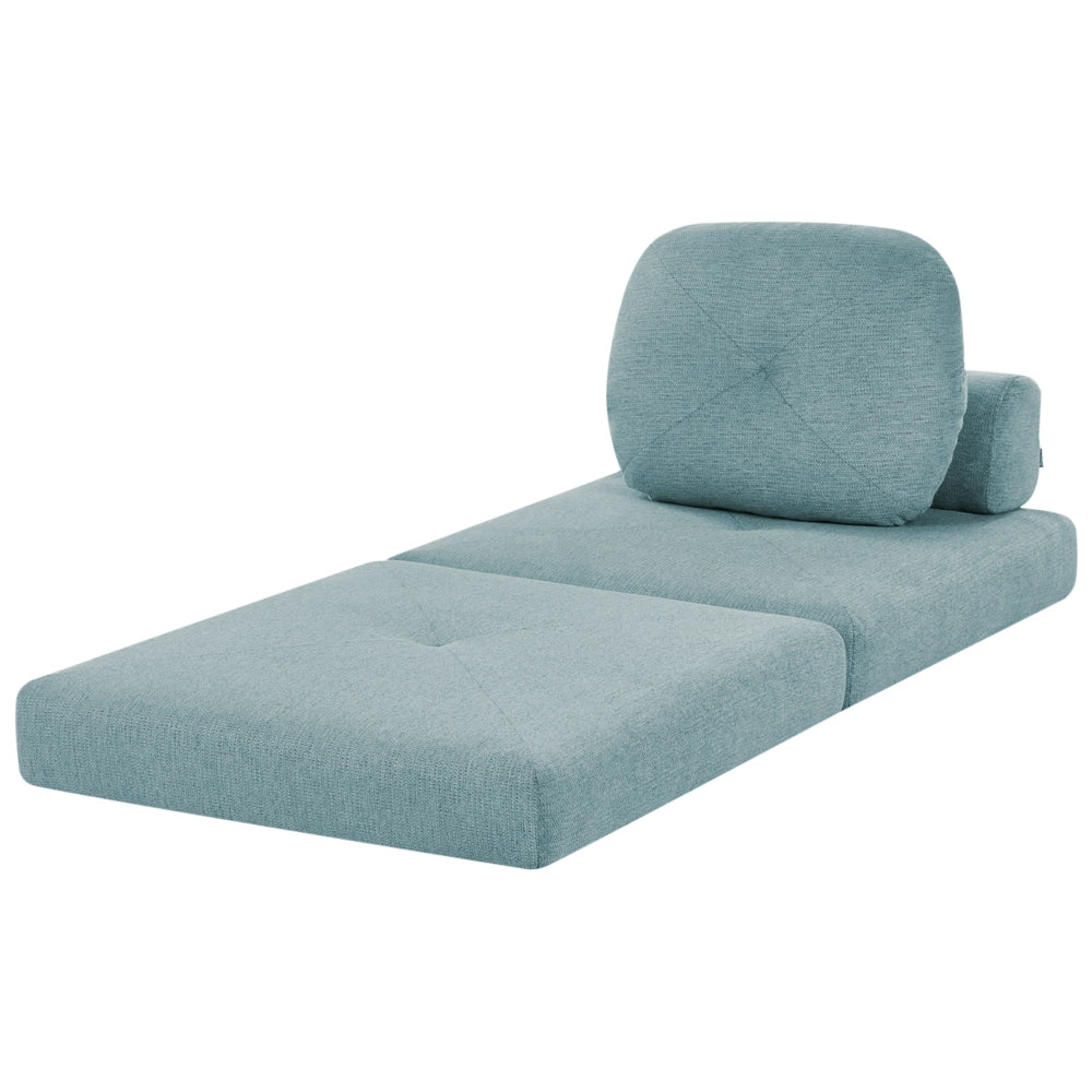 Divano Pouf Letto Tessuto Verde Menta Rivestimento Singolo Letto Sedia Pieghevole con Cuscino Design Moderno