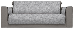 Copridivano con Copri Braccioli Seduta 60 cm in Poliestere e Cotone Grigio Scuro