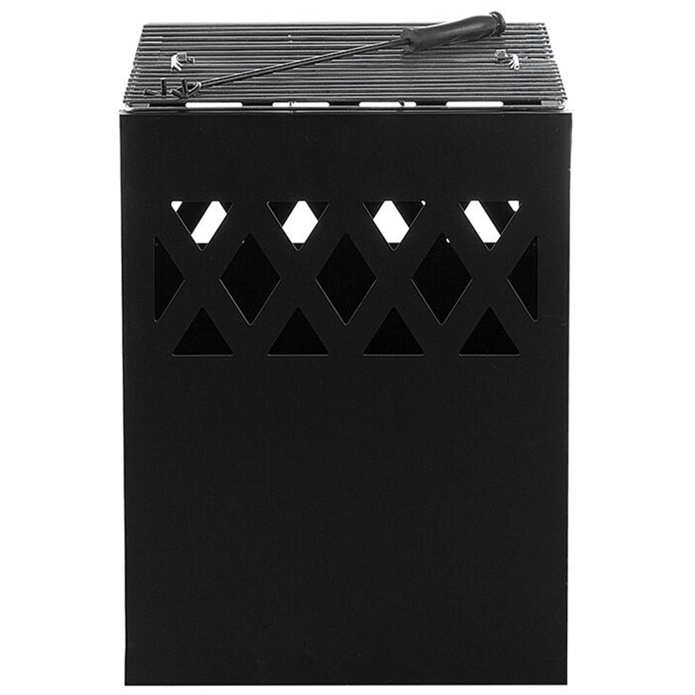 Riscaldatore per braciere quadrato in acciaio Nero da giardino esterno design moderno