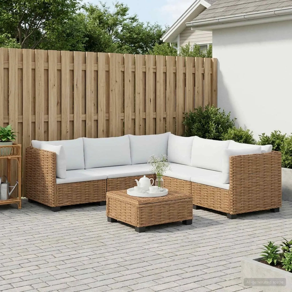 6 pz Set Lounge in Rattan con Cuscini GENDT Rattan naturale 3429852