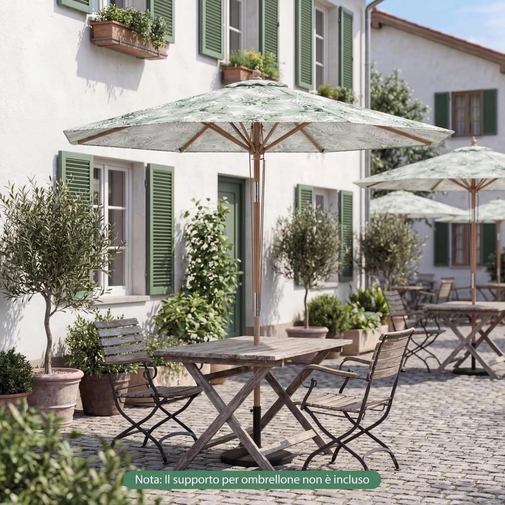 Ombrellone da Giardino 270 cm, con Insclinazione Regolabile, con Tettuccio di Ventilazione e 8 Stecche, Protezione Solare, Ombrellone da Spiaggia per Cortile e Balcone