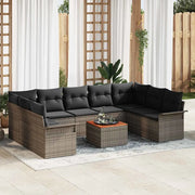 Set Divano da Giardino con cuscino 10 pcs Grigio polyrattan 3347370