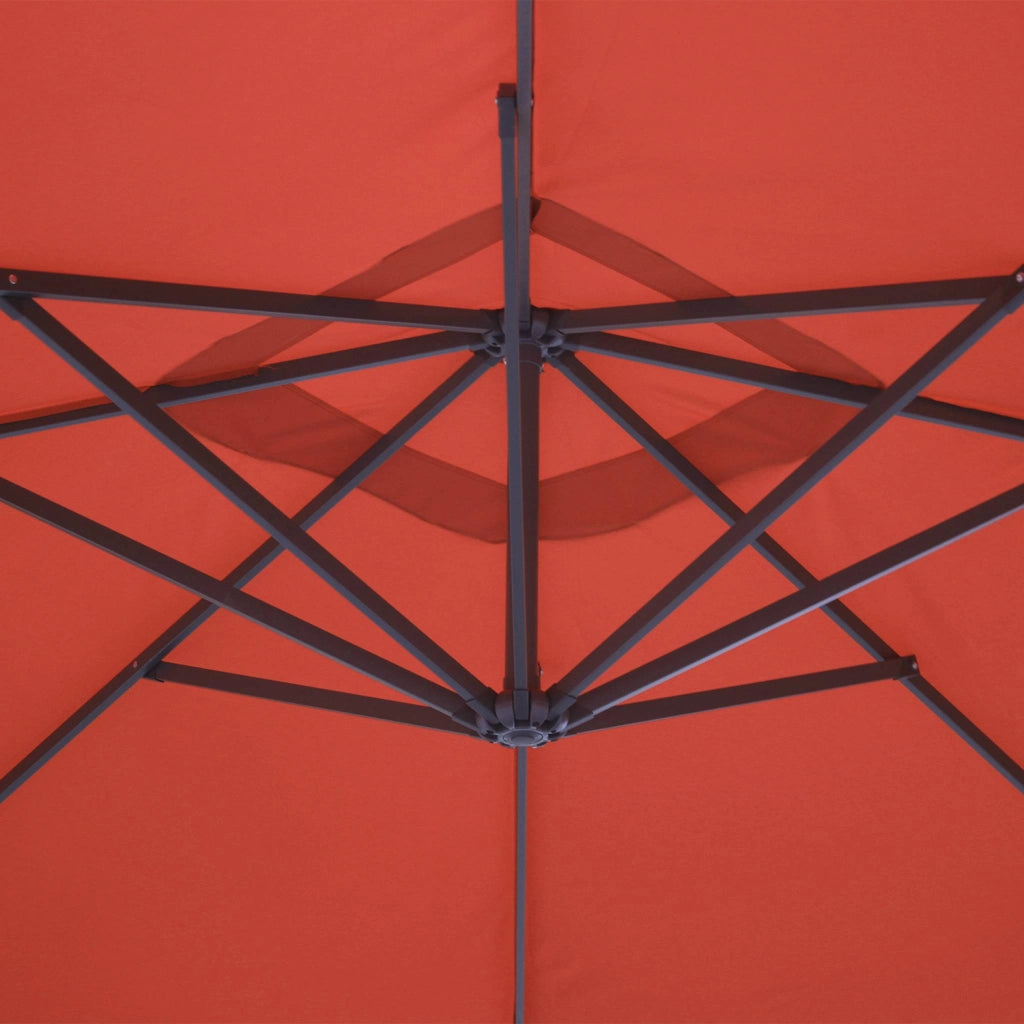 Ombrellone quadrato eccentrico, 3x3m, terracotta