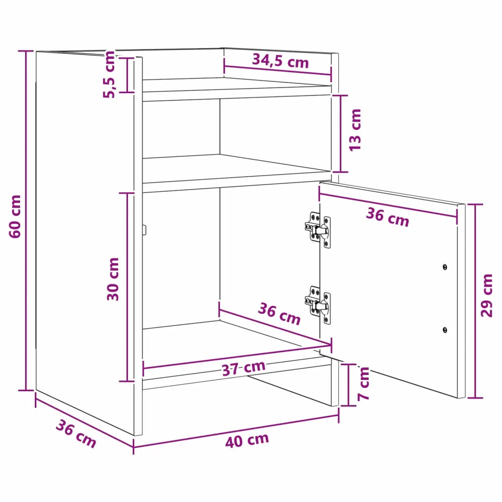 Comodini Rovere Artigianale 40 x 36 x 60 cm 8011049