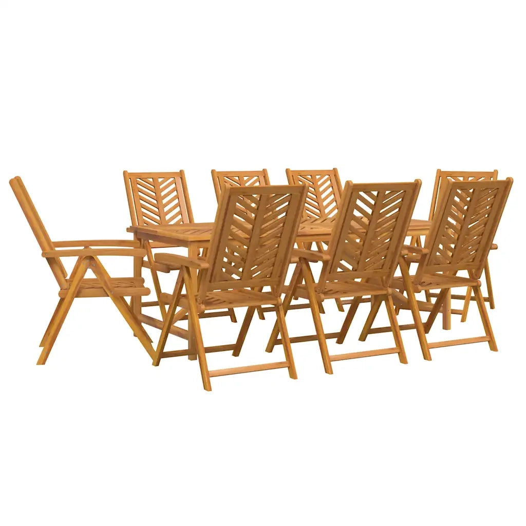 Set da Pranzo per Giardino 9 pcs Marrone 3154126