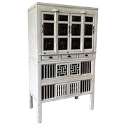 Mobile in legno bianco rifinito a mano 96x42x175