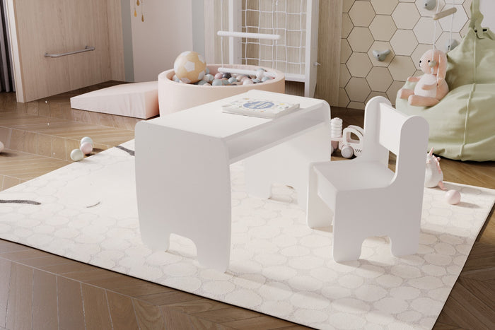Set per bambini TIMI: tavolo + sedia - bianco
