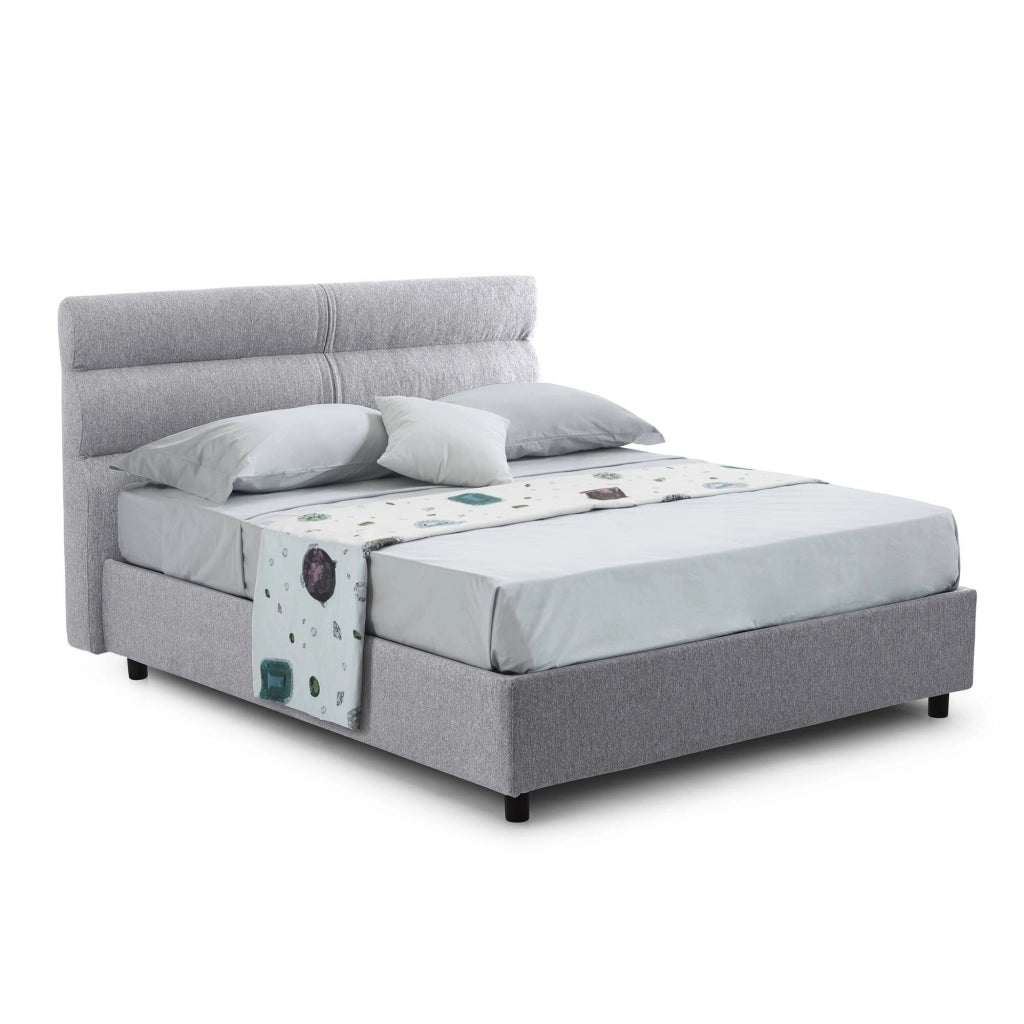 Brenta, Letto Singolo Sfoderabile Made in Italy, Grigio