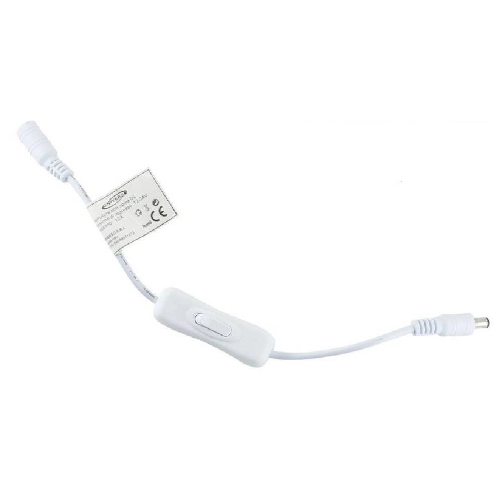 Trade Shop - Interruttore Per Strip Striscia Led Connettore Dc 12v-24v 12a Pulsante S-12v-02 -