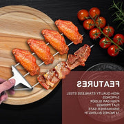 Barbecue spiedini in acciaio inossidabile - 355 cm - spiedini con regolatore di posizione - 3 forchette - spiedini piatti per carne - feste barbecue - esterno - giardino - tipo A