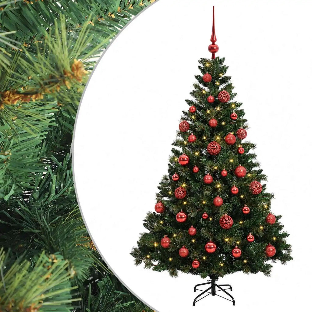 Albero di Natale Artificiale con Palline 120 cm 150 LED 3465865