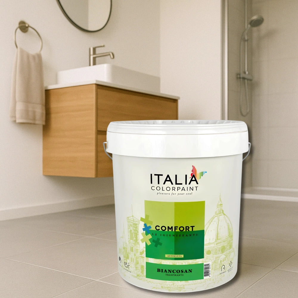Idropittura igienizzante antimuffa traspirante bianca comfort biancosan plus *** formato 4 lt, confezione 1