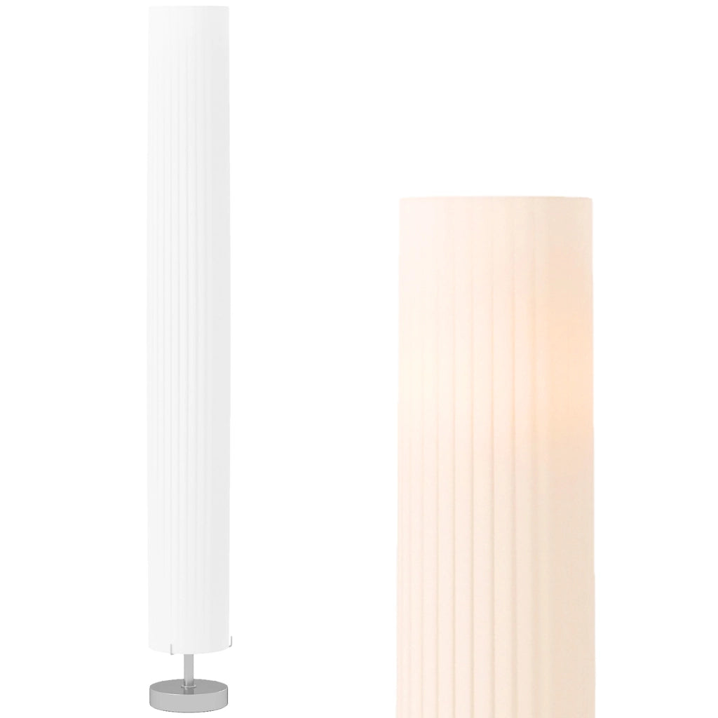 Lampada da terra colonna moderna luce calda ¨C zephmum ¨C inox bianco 14x14x120 cm