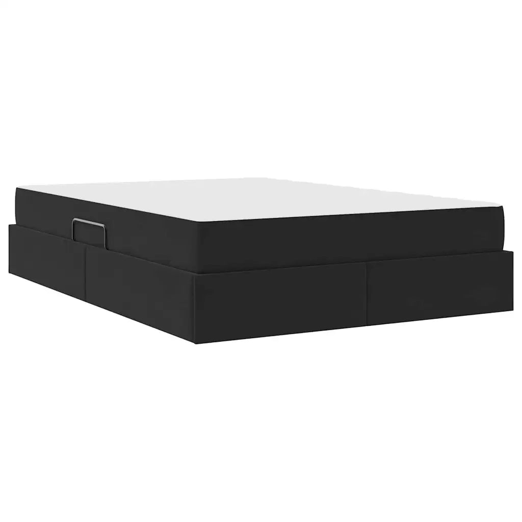 Letto con contenitore e materasso Nero 140 x 190 cm Velluto 3399720