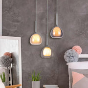 LÚZETE - LAMPADA DA SOFFITTO A 3 LUCI CON PARALUMI COMBINATI Ø38 NOLINA