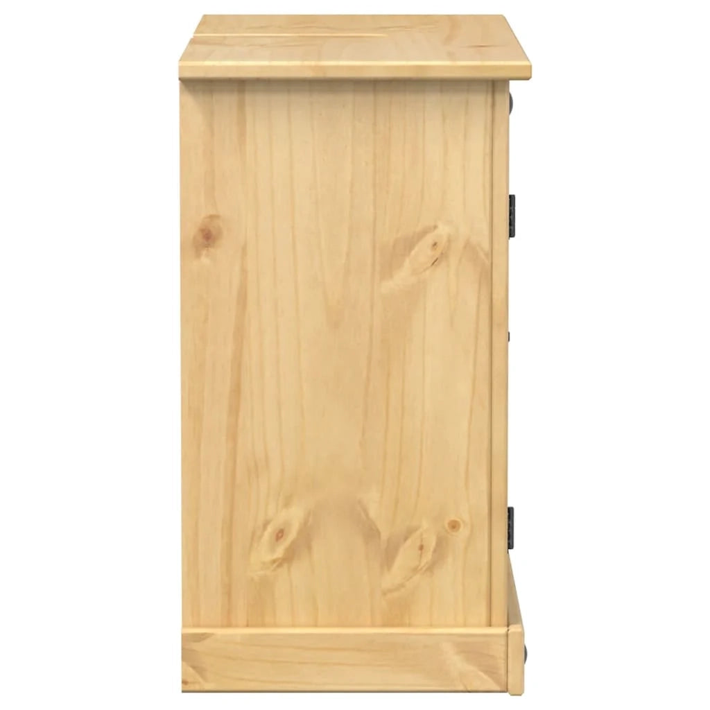 Mobile lavabo grande con spazio di stivaggio 73 x 33 x 60 cm in legno massello di pino finitura miele 02_0056358