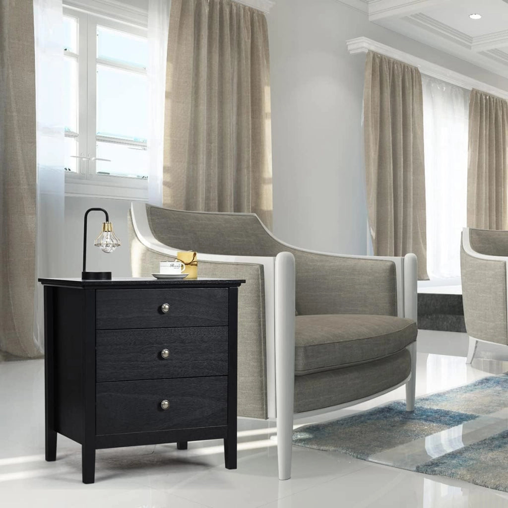 Cassettiera con 3 Cassetti, Comodino Salvaspazio Armadio, Struttura Stabile e Elegente, Cassettiera per Camera da Letto, Ufficio, Soggiorno, 3 Colori