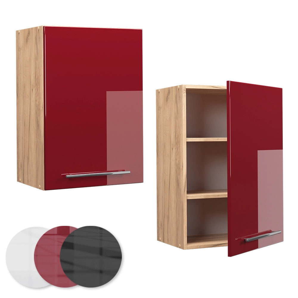 Pensile da cucina Fame-Line Bordeaux lucido/Rovere dorato 50 cm Vicco