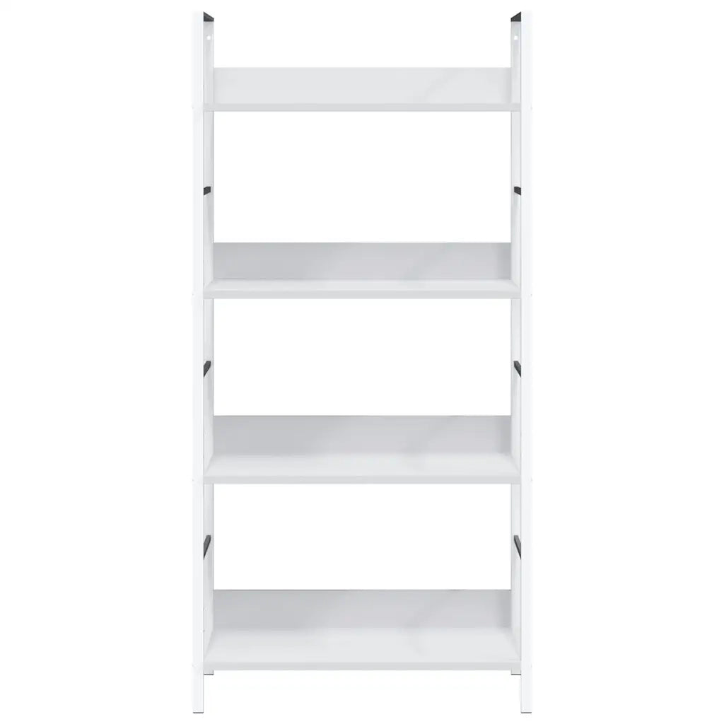 Scaffale Libri 4 Ripiani Bianco 60x27,6x124,5 Legno Multistrato 288224
