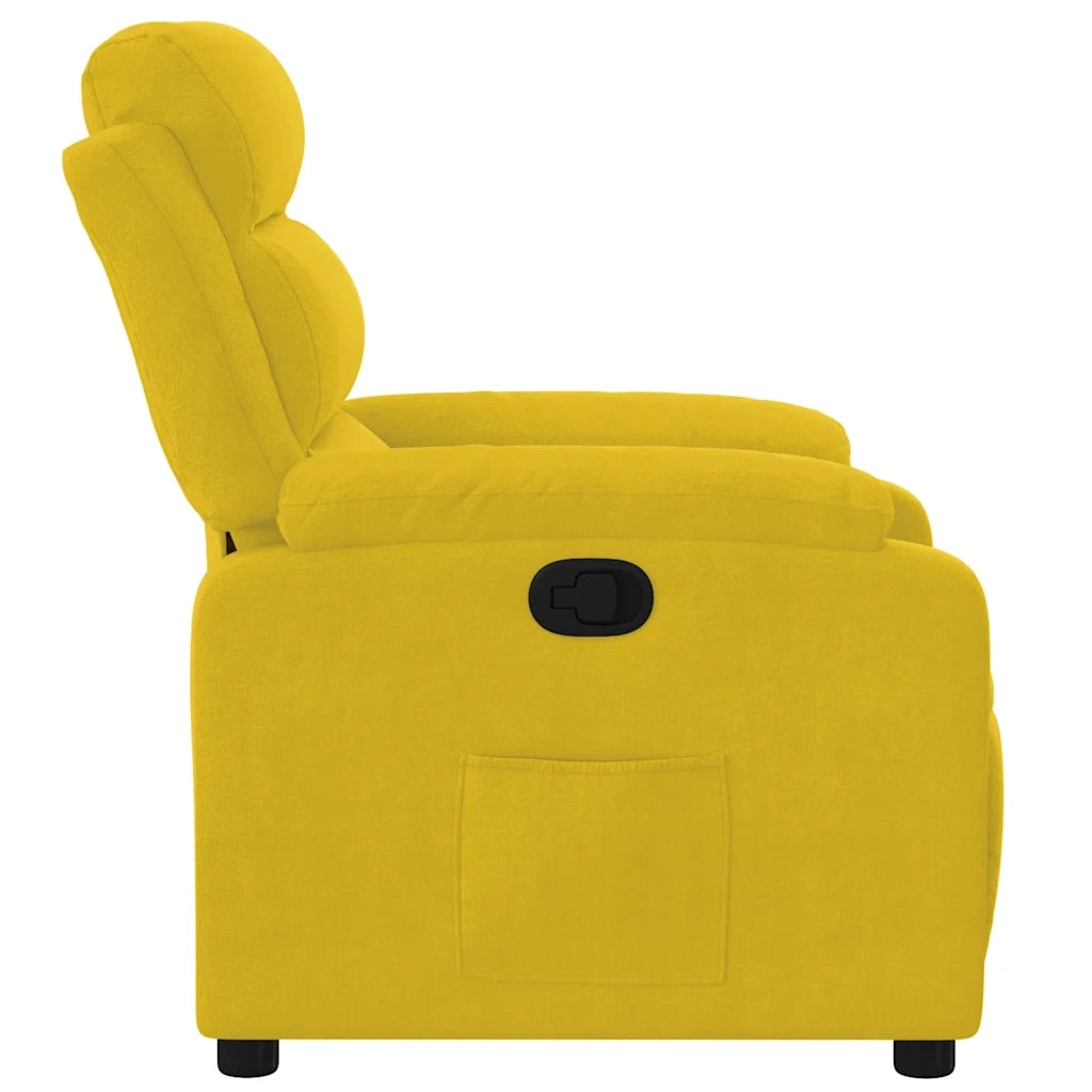 Divano Sedia-Poltrona Reclinabile Gialla in Velluto 867080
