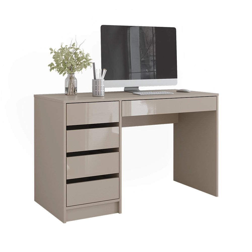 Vicco Scrivania Grigio lucido 55 x 120 cm con cassetti