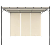 Gazebo | Pergolato da Giardino con Tenda Laterale 4x3x2,25 m Crema
