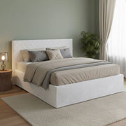 Letto Matrimoniale Delinda, Letto Matrimoniale Materasso Incluso Made in Italy, Bianco