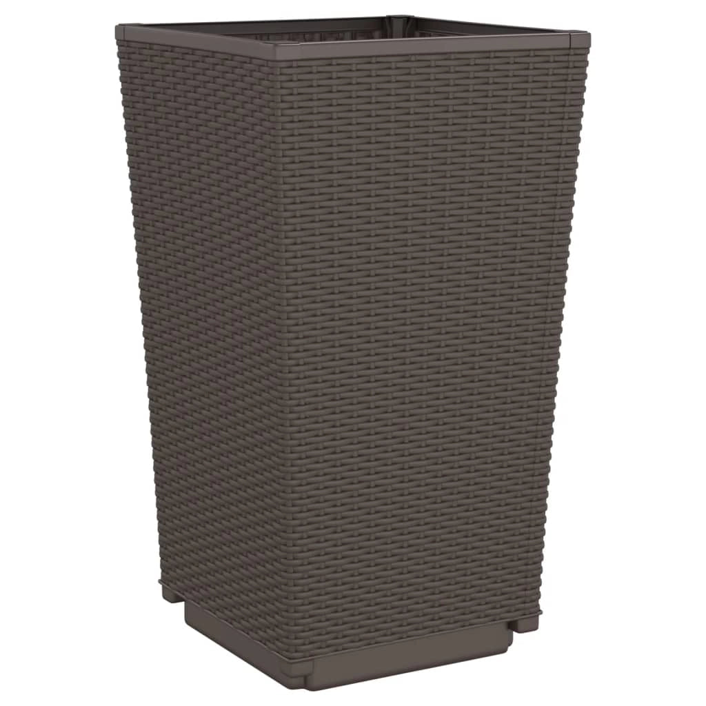 Fioriera rialzata per piante fiori giardino terrazzo set da 2 32,5 x 32,5 x 57 cm polipropilene marrone 02_0038936