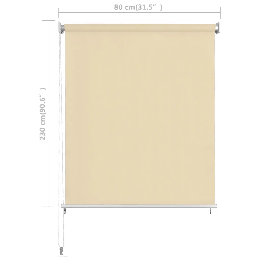 Tenda a Rullo per Esterni Crema 80x230 cm in HDPE 312615