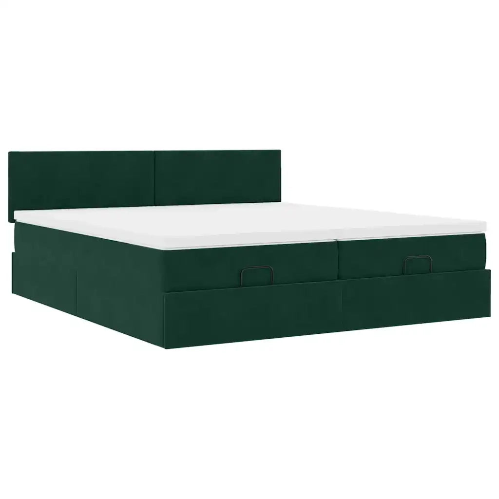 Struttura Letto Pouf con Materassi 160x200 cm Velluto
