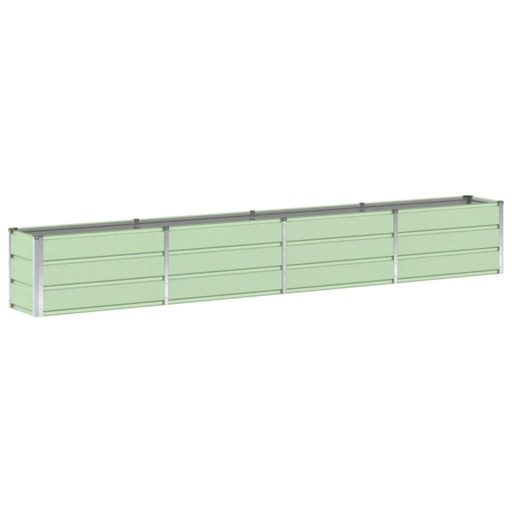 Fioriera rettangolare moderna multiuso per soggiorno o giardino 320 x 40 x 45 cm acciaio verde 02_0059264