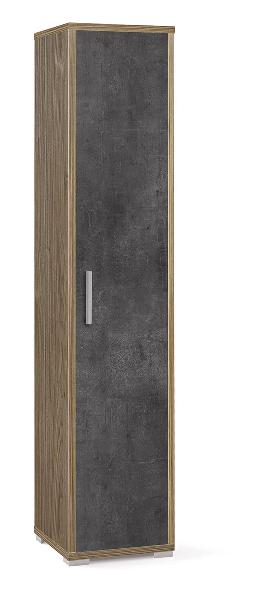 Armadio 1 Anta 39x182x41 cm Noce Stelvio/Ossido Nero