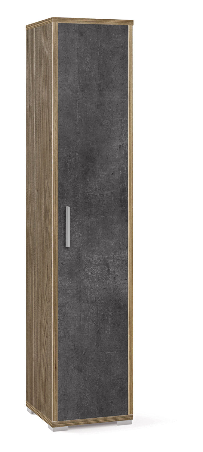 Armadio 1 Anta 39x182x41 cm Noce Stelvio/Ossido Nero