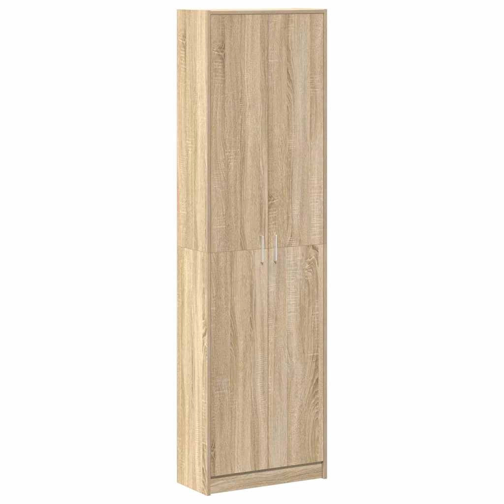 Mobile contenitore moderno 55 x 25 x 189 cm con 5 ripiani design pulito camera da letto legno di rovere Sonoma ingegnerizzato 02_0055917