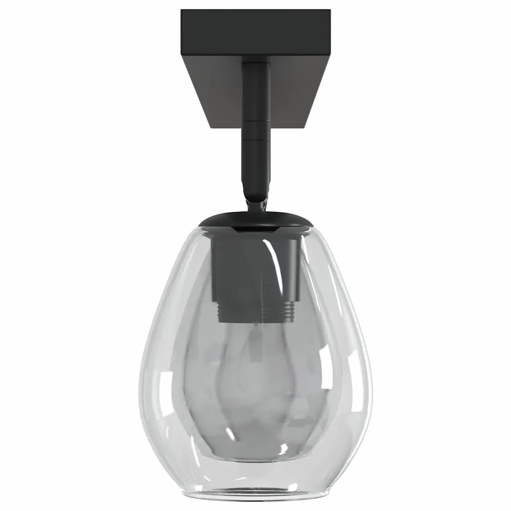 Faretto da soffitto Nero 73,5 x 13 x 26 cm Vetro e Metallo 42001221