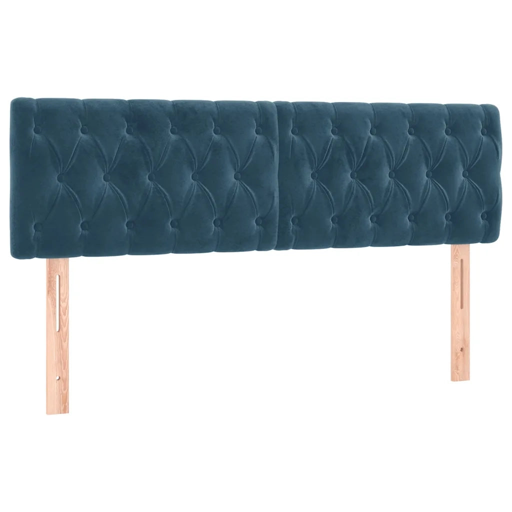 Giroletto a Molle con Materasso Blu Scuro 140x200 cm in Velluto 3131145