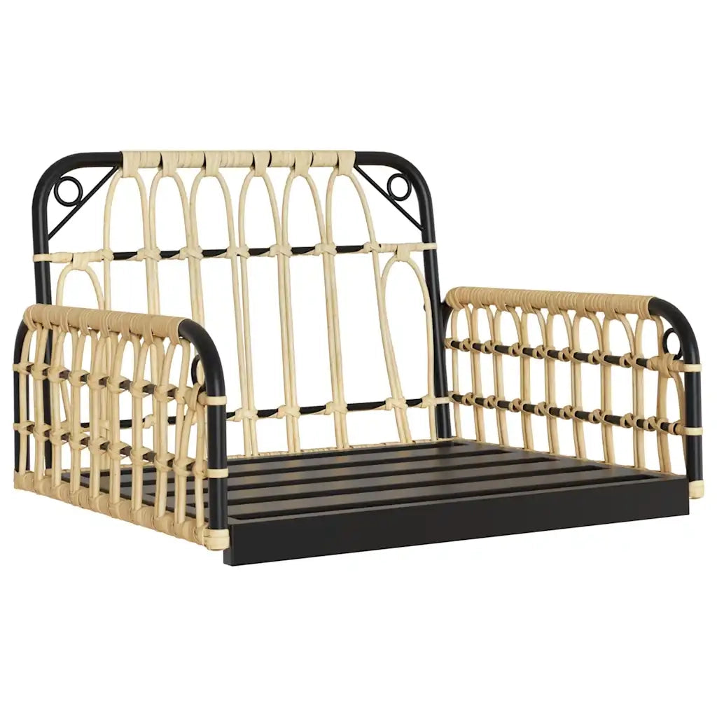 Sedia a Dondolo con Cuscini 63x58x39 cm Polyrattan e Acciaio CFW1730508