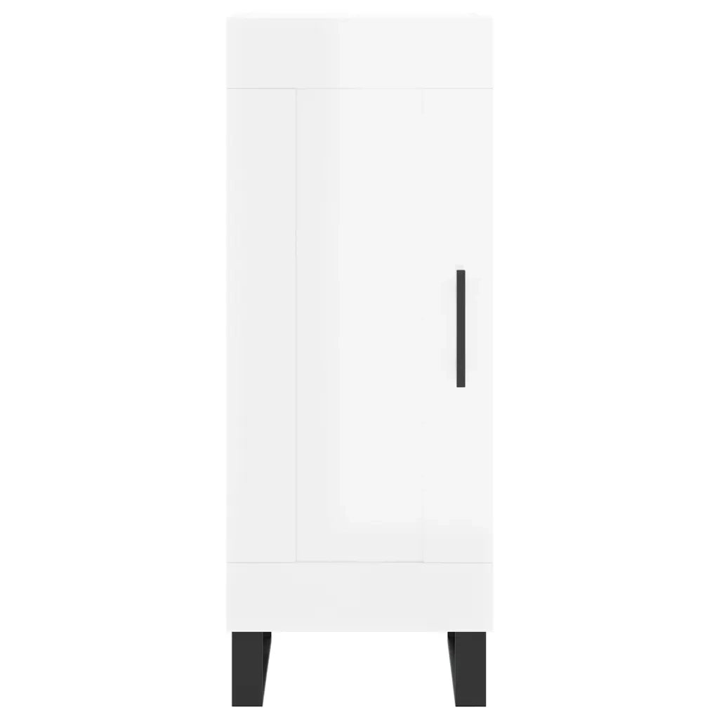 Credenza-Buffet-Armadio da cucina Bianco Lucido 34,5x34x90 cm in Legno Multistrato 397943