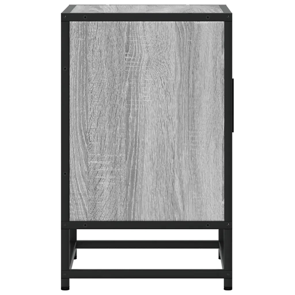 Comodini 2pz Grigio Sonoma 40x31x50cm Legno Multistrato Metallo 848716