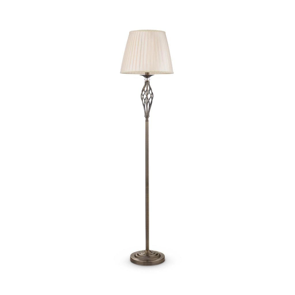 Maytoni Lampada da terra Shabby Chic Grace 1 luce E14 ottone metallo diffusore organza beige