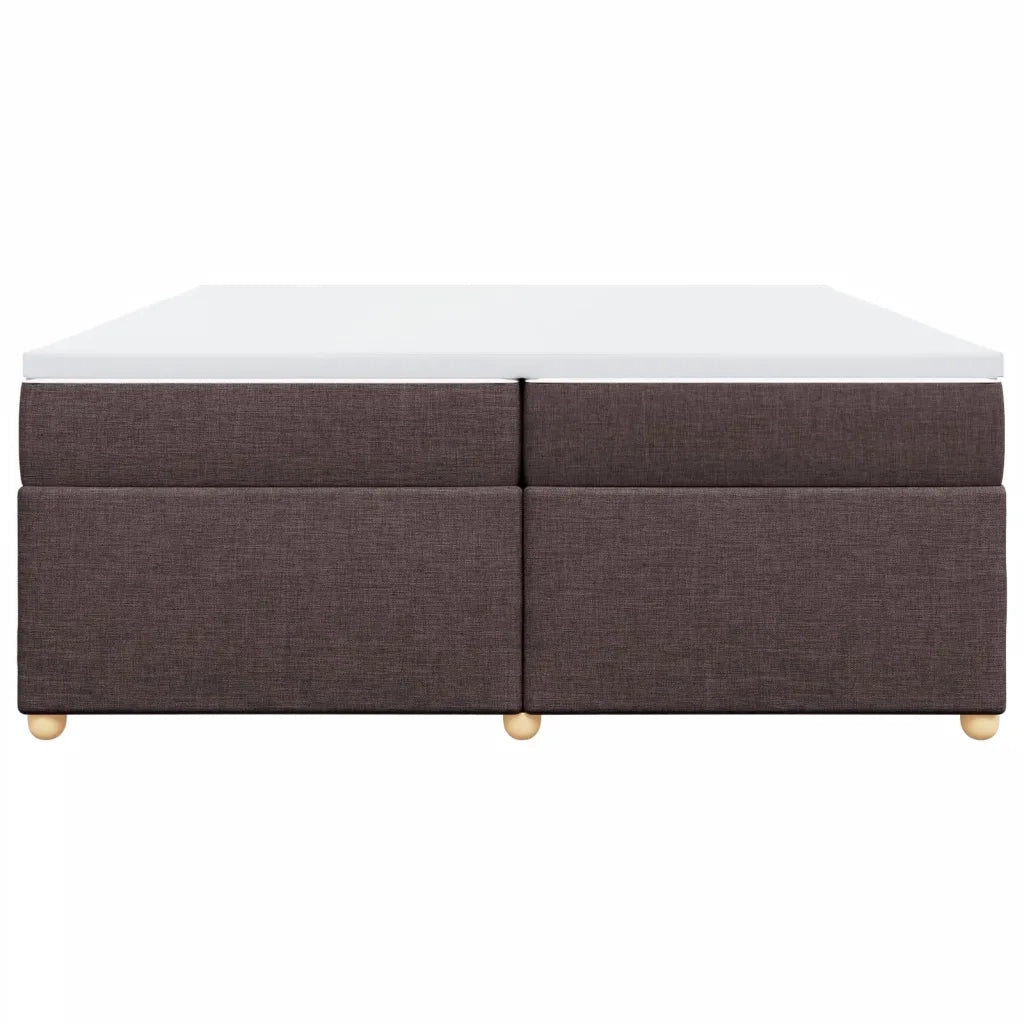 Giroletto a Molle con Materasso Marrone Scuro 200x200cm Tessuto 3285404