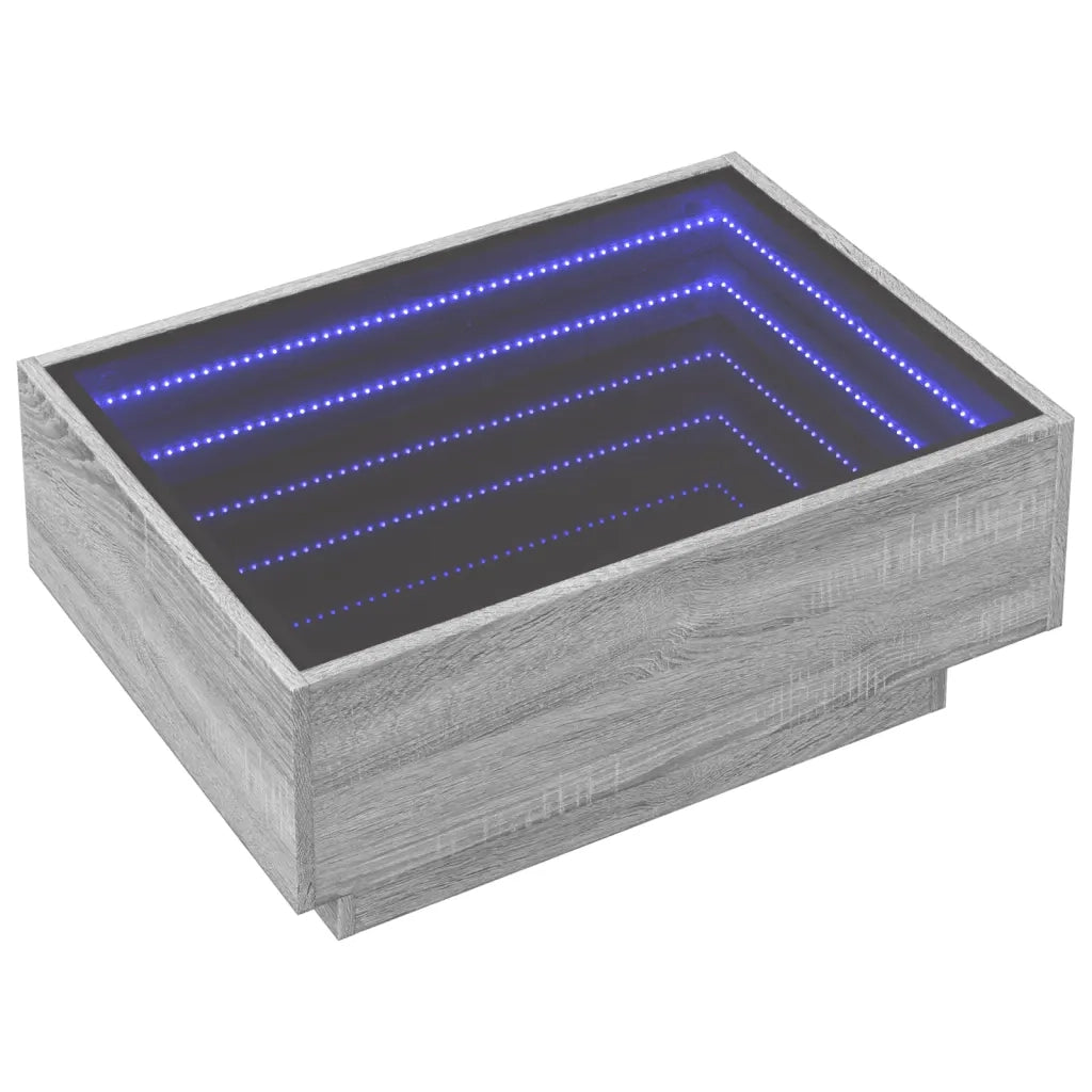 Tavolino salotto | Tavolino da caff¨¨ | Tavolino da Soggiorno con LED Grigio Sonoma 70x50x30 cm Multistrato