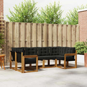 Set di divani da esterno con cuscino 6 pcs Naturale e Nero 3368995