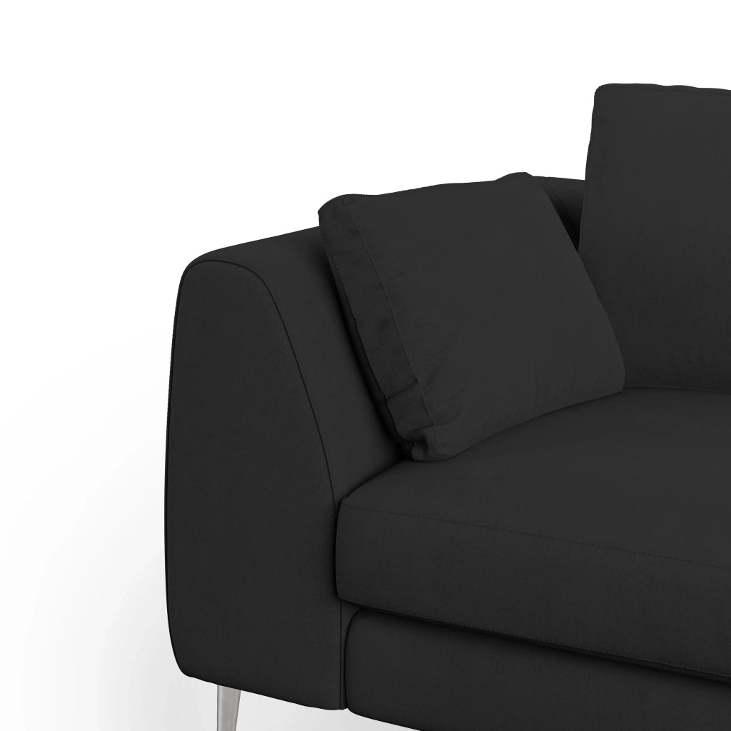 Plano Divano moderno in microfibra tecnica smacchiabile T11 196 cm nero