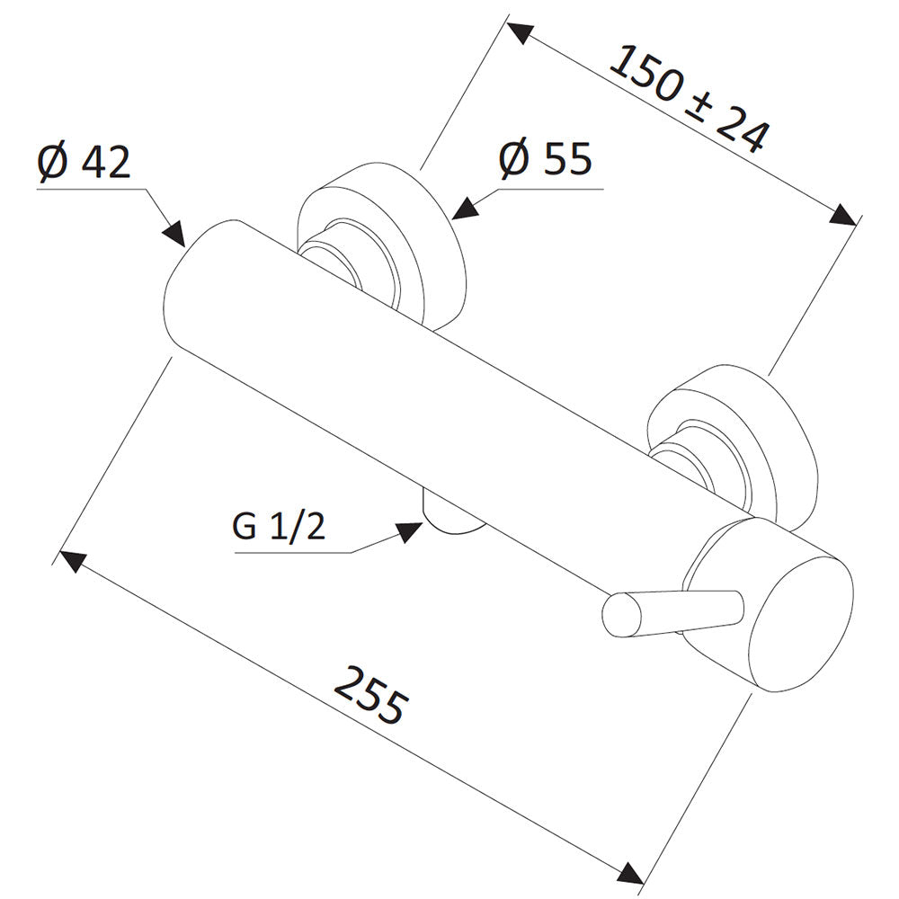Rubinetto Miscelatore Monocomando Doccia Esterno in Ottone Mariani Hermes Cromato