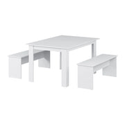 Vicco Set di tavoli da pranzo Bianco 137.6 x 92.8 cm con 2 panche