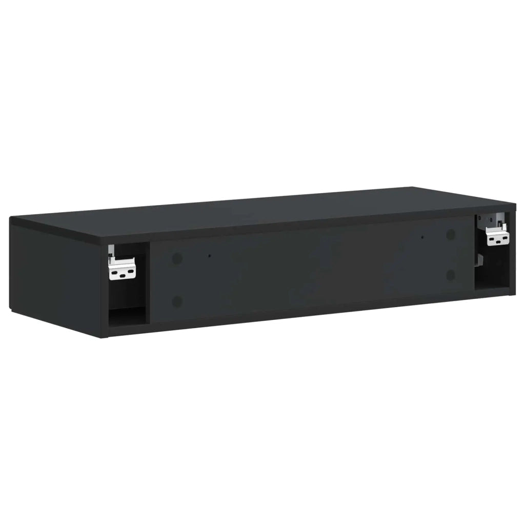 Tavolino da Parete Laterale Nero 87,5 x 34,5 x 17 cm 899346