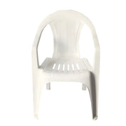 Trade Shop - Set 2pz Sedia Bianca In Plastica Monoblocco Impilabile Con Braccioli 53x43x78cm 007359 -